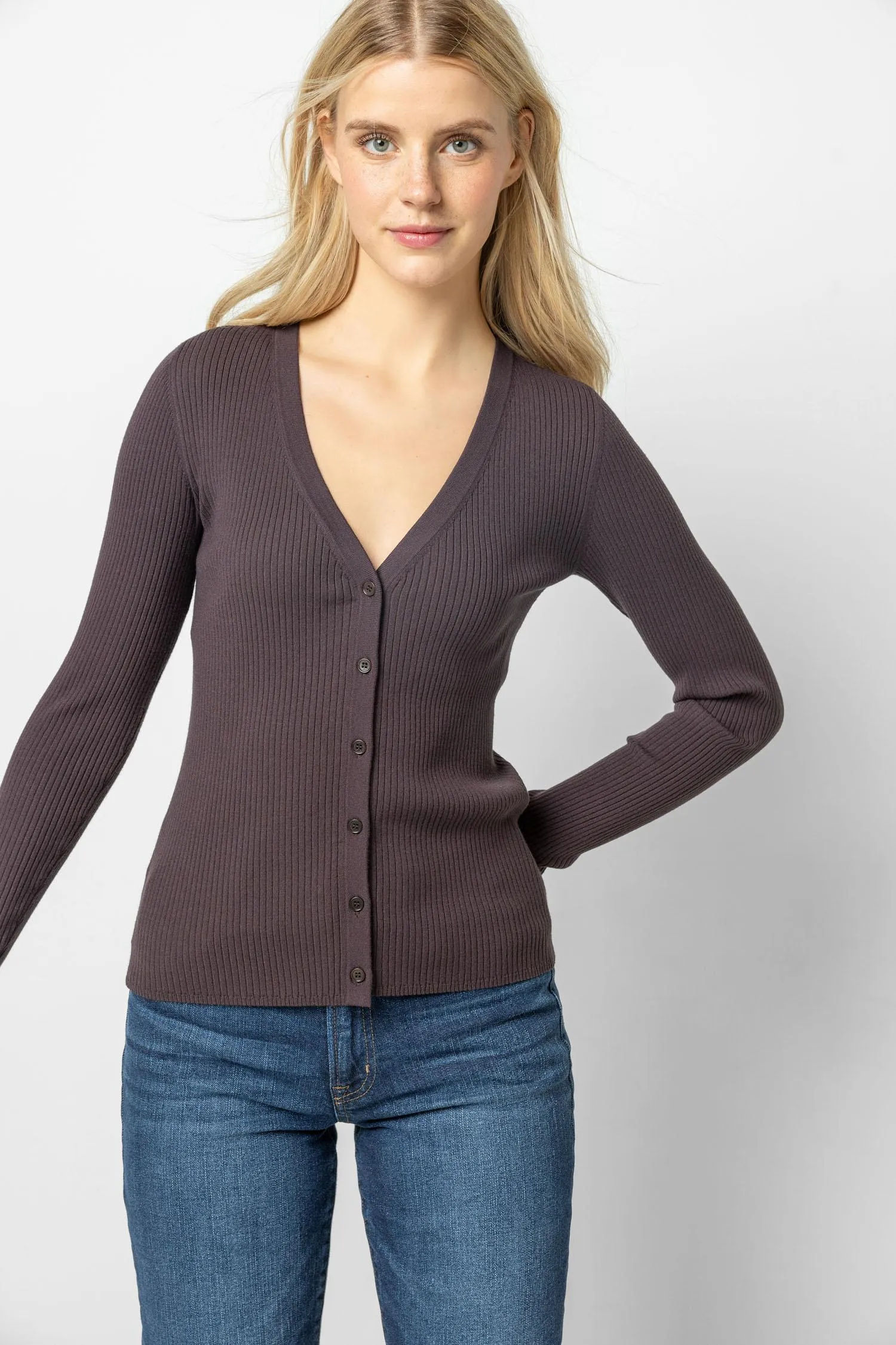 Ribbed Cardigan Sweater