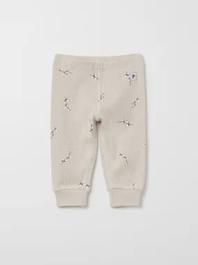 Ribbed Twig Print Baby Leggings