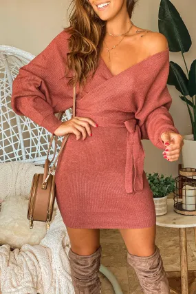 Rust Dolman Sweater Dress