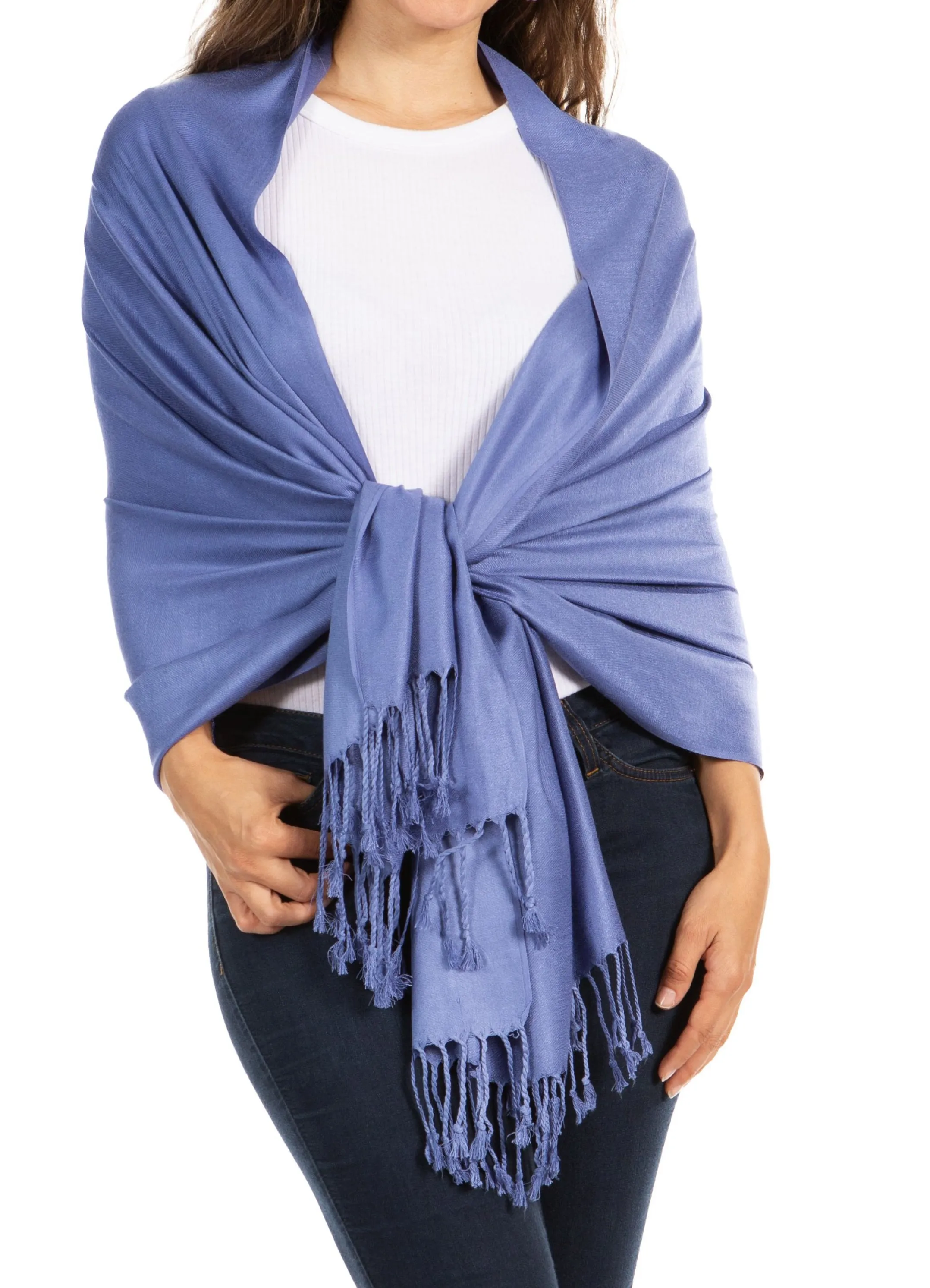 Sakkas 78" X 28" Rayon from Bamboo Soft Solid Pashmina Shawl / Wrap / Stole