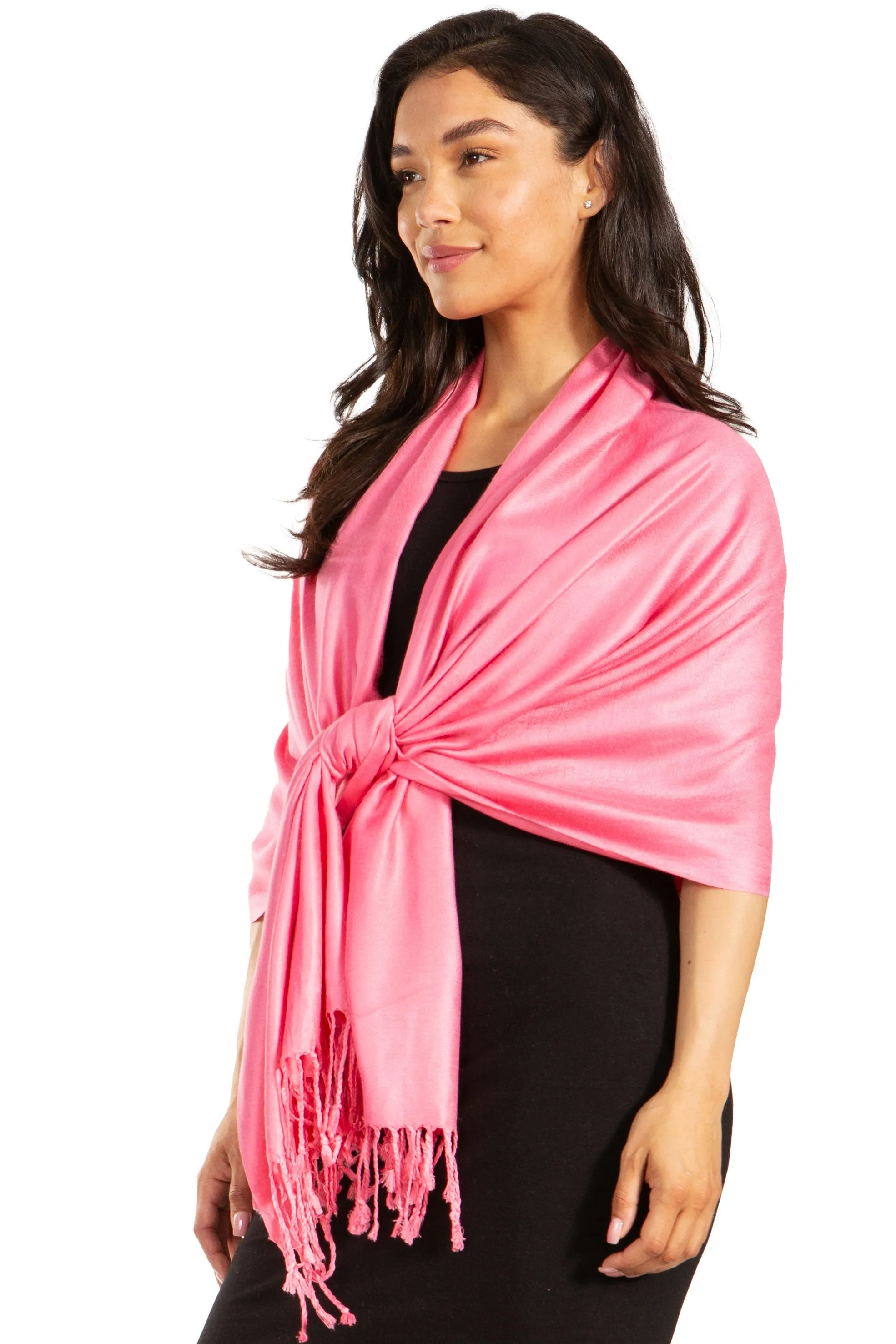 Sakkas 78" X 28" Rayon from Bamboo Soft Solid Pashmina Shawl / Wrap / Stole