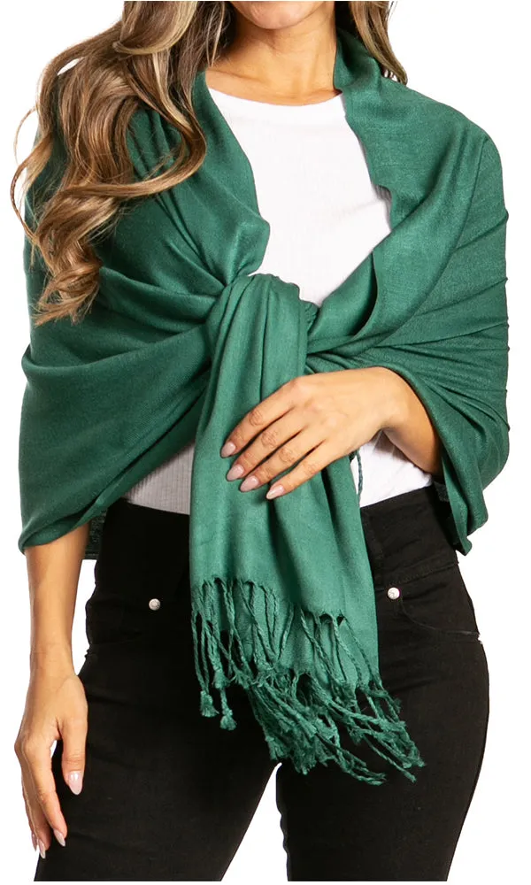 Sakkas 78" X 28" Rayon from Bamboo Soft Solid Pashmina Shawl / Wrap / Stole