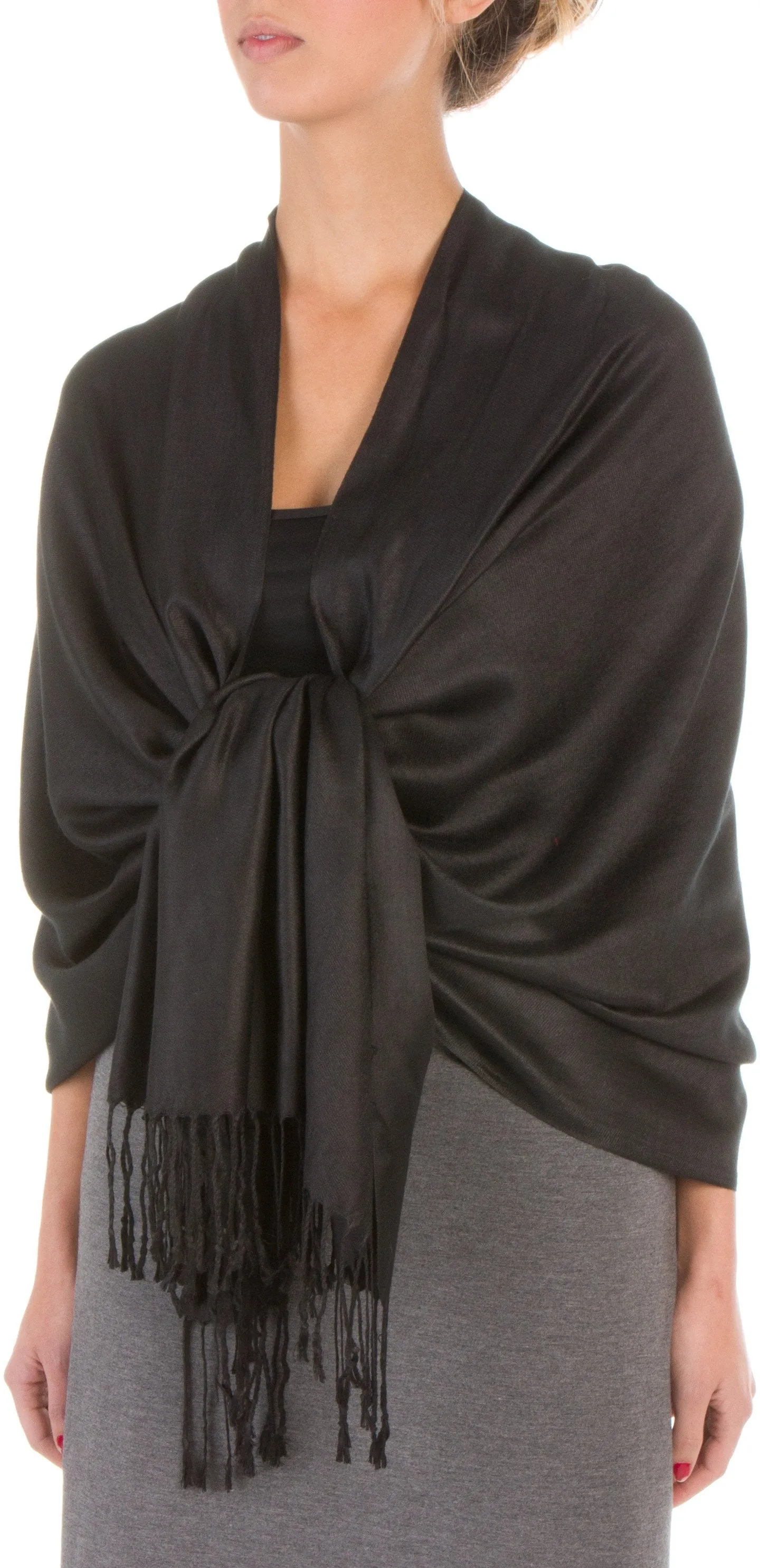 Sakkas 78" X 28" Rayon from Bamboo Soft Solid Pashmina Shawl / Wrap / Stole