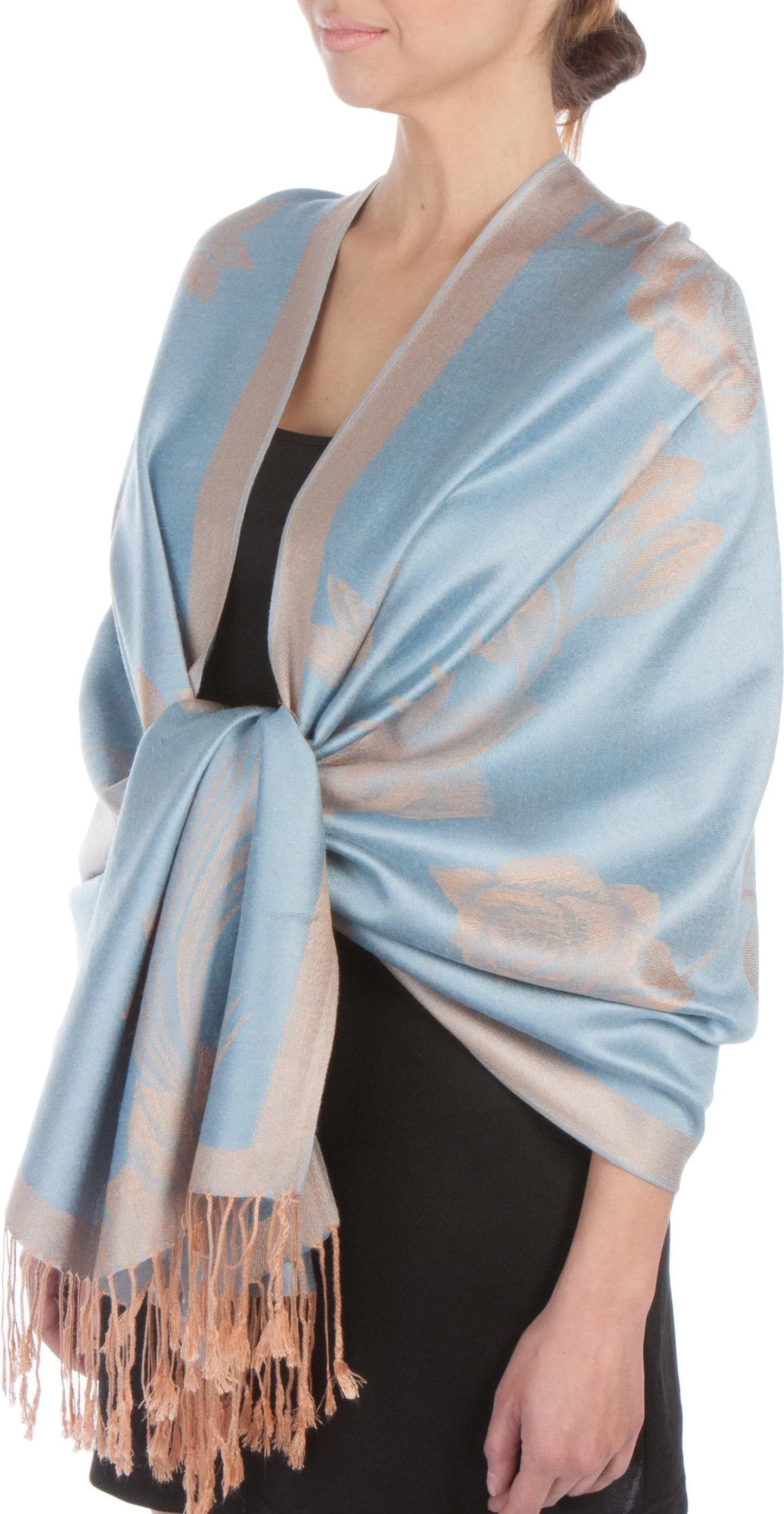 Sakkas Two Tone Rose Pashmina Scarf / Stole / Wrap