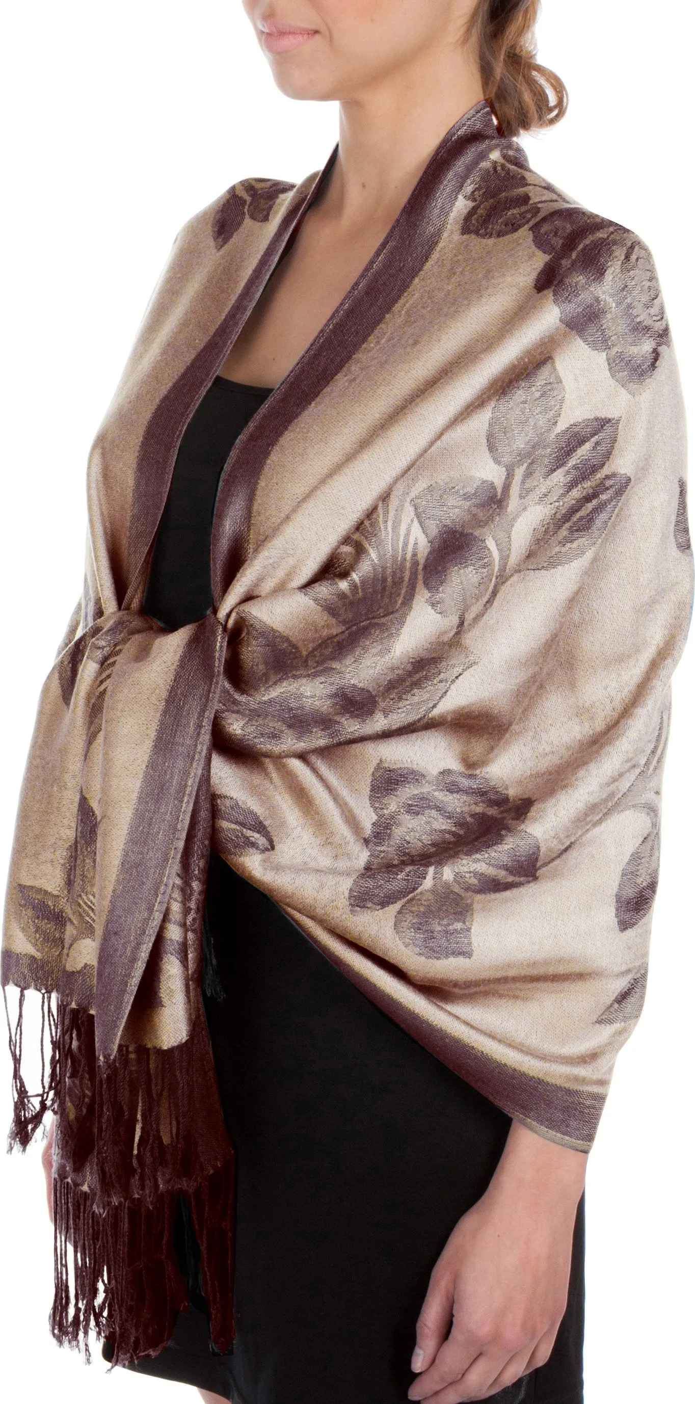 Sakkas Two Tone Rose Pashmina Scarf / Stole / Wrap