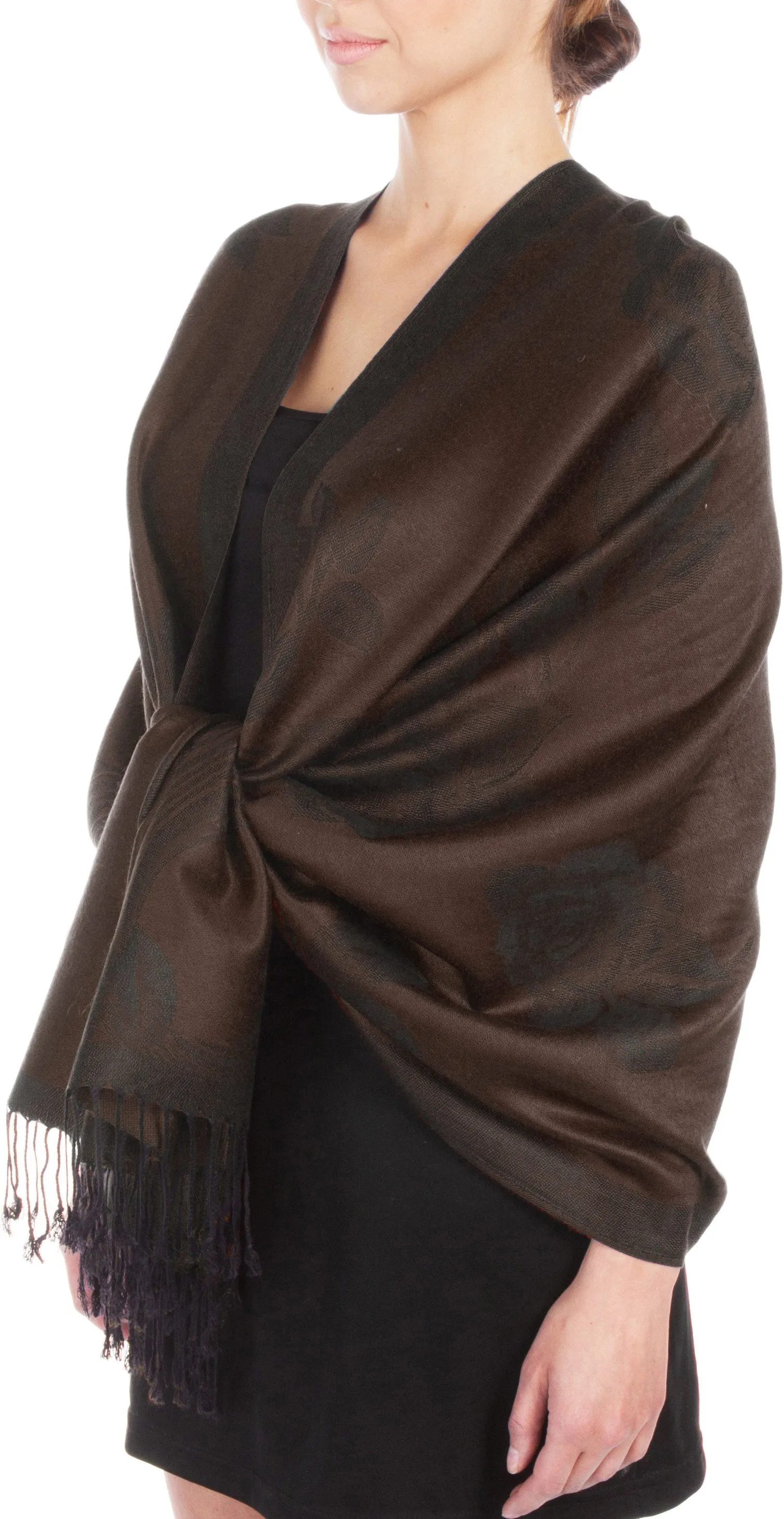 Sakkas Two Tone Rose Pashmina Scarf / Stole / Wrap