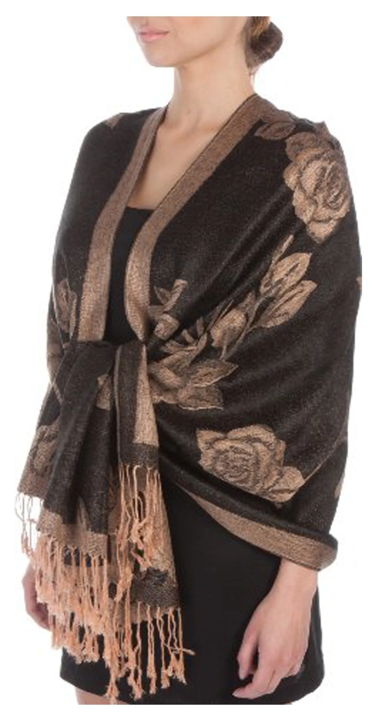 Sakkas Two Tone Rose Pashmina Scarf / Stole / Wrap