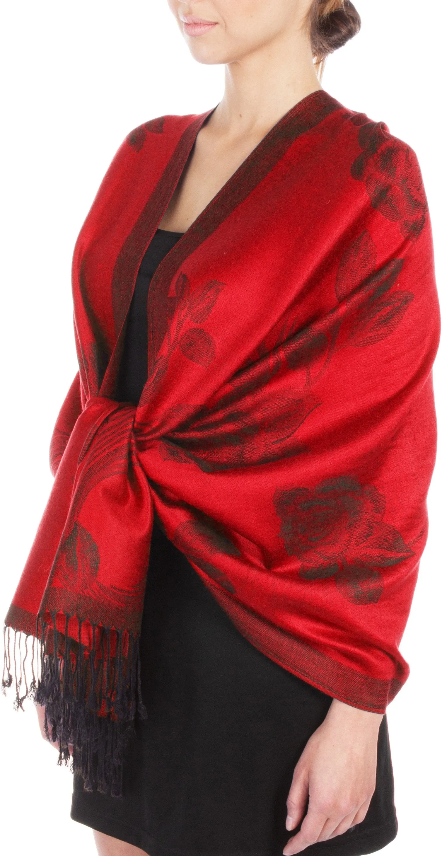 Sakkas Two Tone Rose Pashmina Scarf / Stole / Wrap