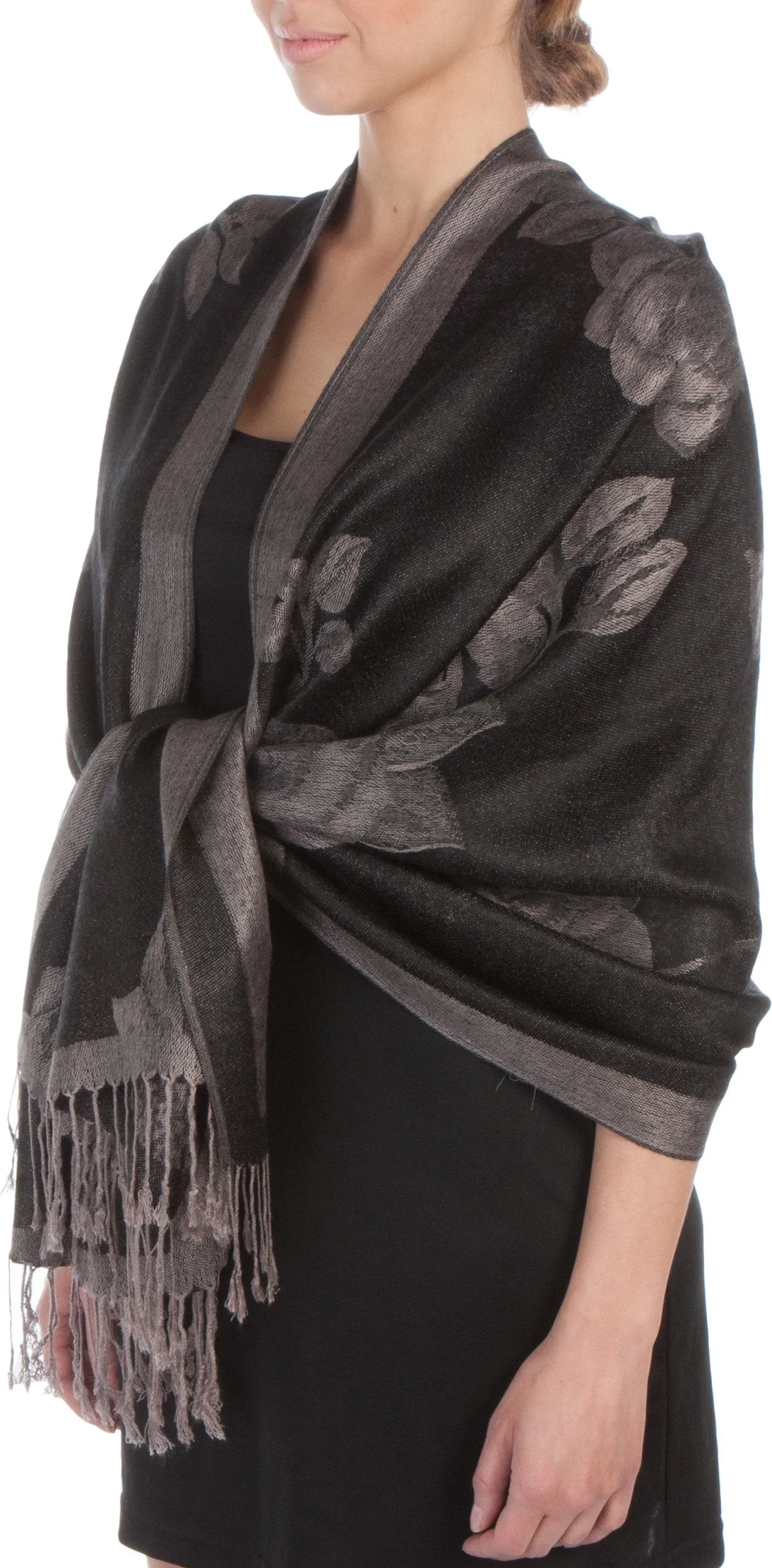 Sakkas Two Tone Rose Pashmina Scarf / Stole / Wrap