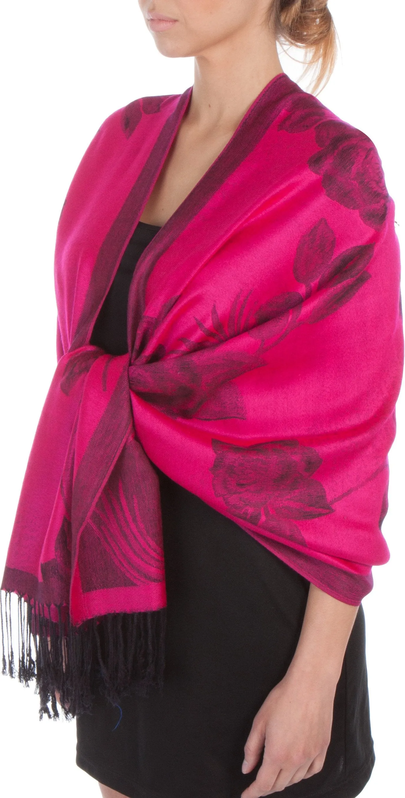 Sakkas Two Tone Rose Pashmina Scarf / Stole / Wrap