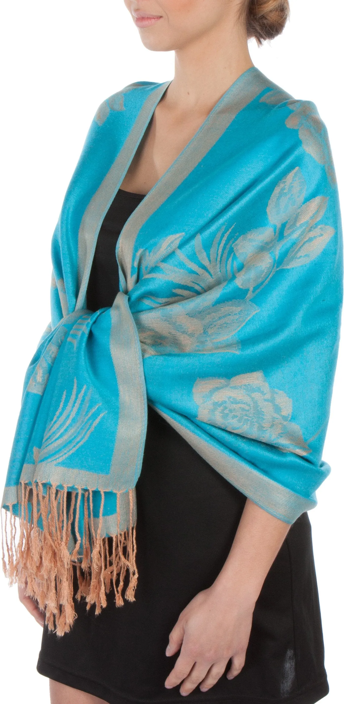 Sakkas Two Tone Rose Pashmina Scarf / Stole / Wrap