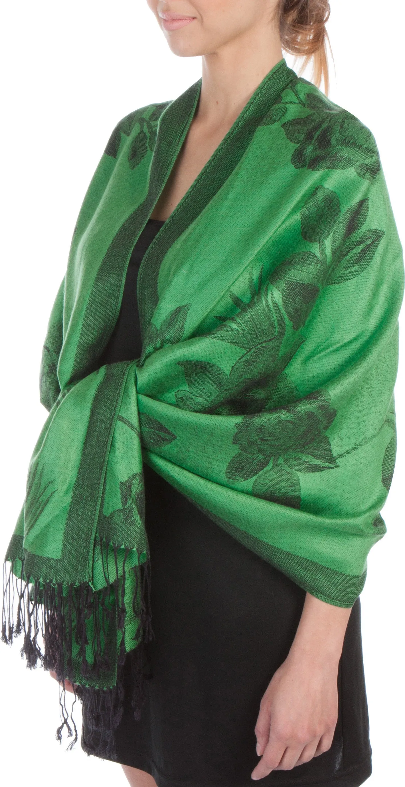 Sakkas Two Tone Rose Pashmina Scarf / Stole / Wrap