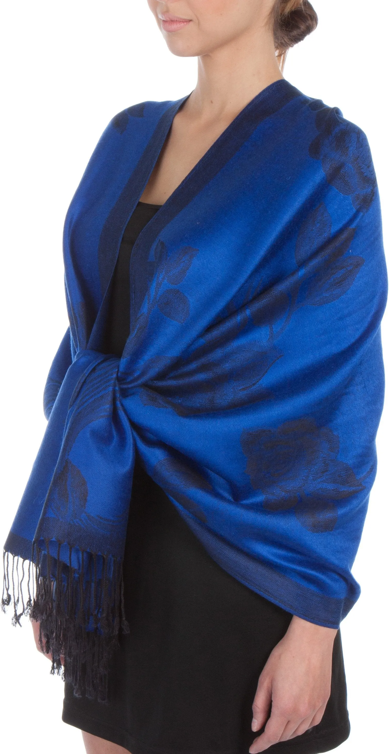 Sakkas Two Tone Rose Pashmina Scarf / Stole / Wrap