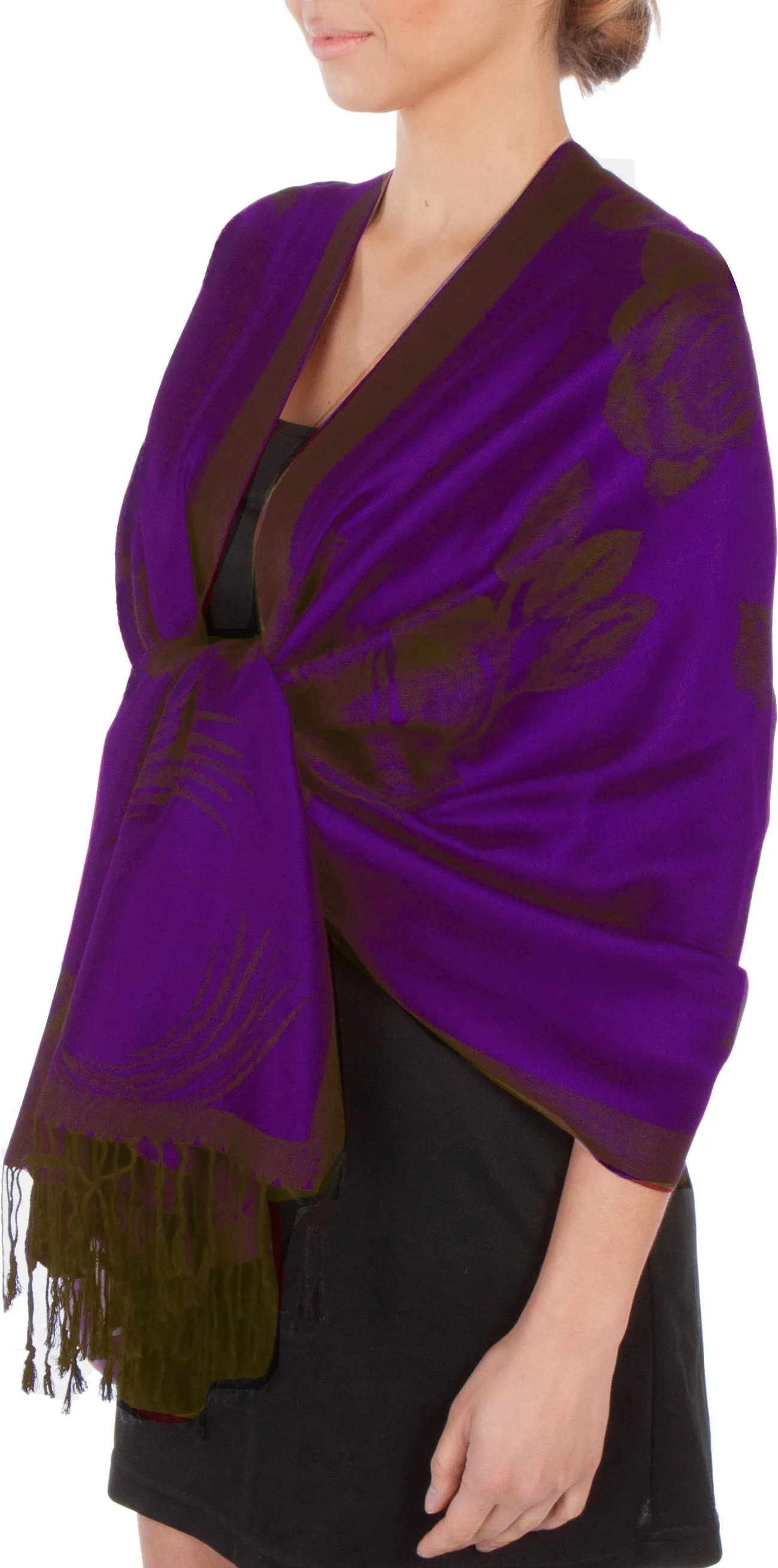 Sakkas Two Tone Rose Pashmina Scarf / Stole / Wrap