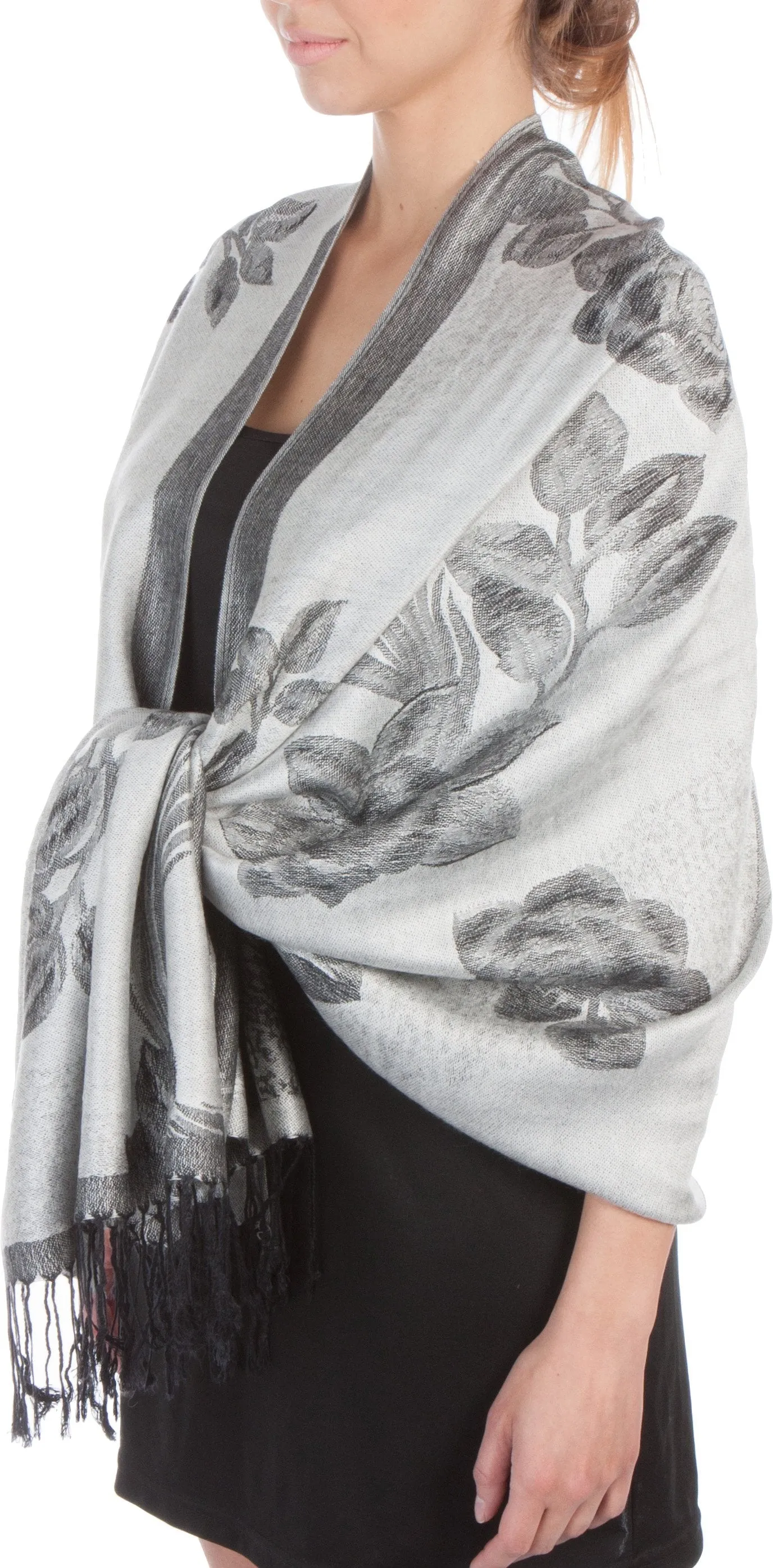 Sakkas Two Tone Rose Pashmina Scarf / Stole / Wrap