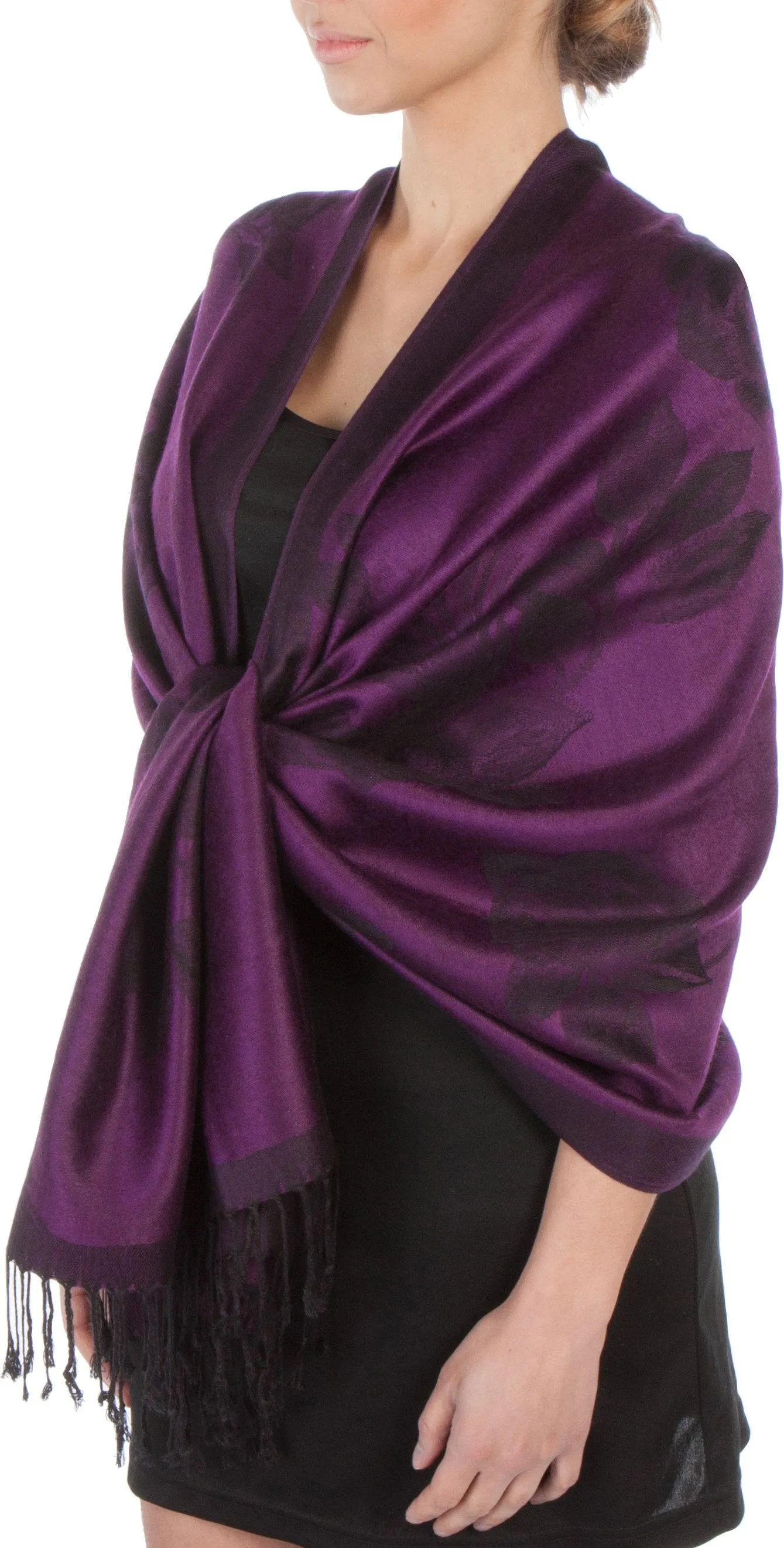 Sakkas Two Tone Rose Pashmina Scarf / Stole / Wrap