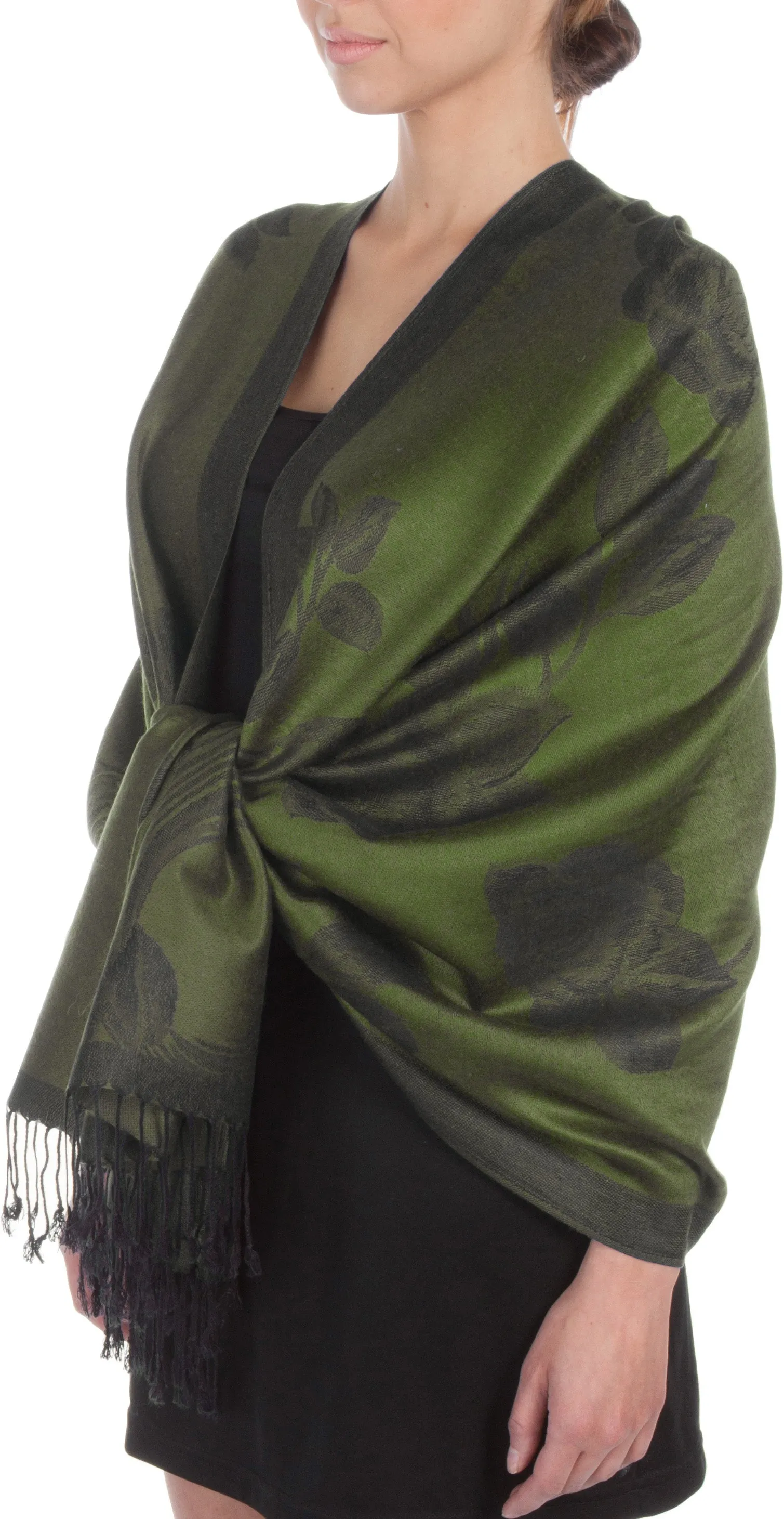 Sakkas Two Tone Rose Pashmina Scarf / Stole / Wrap