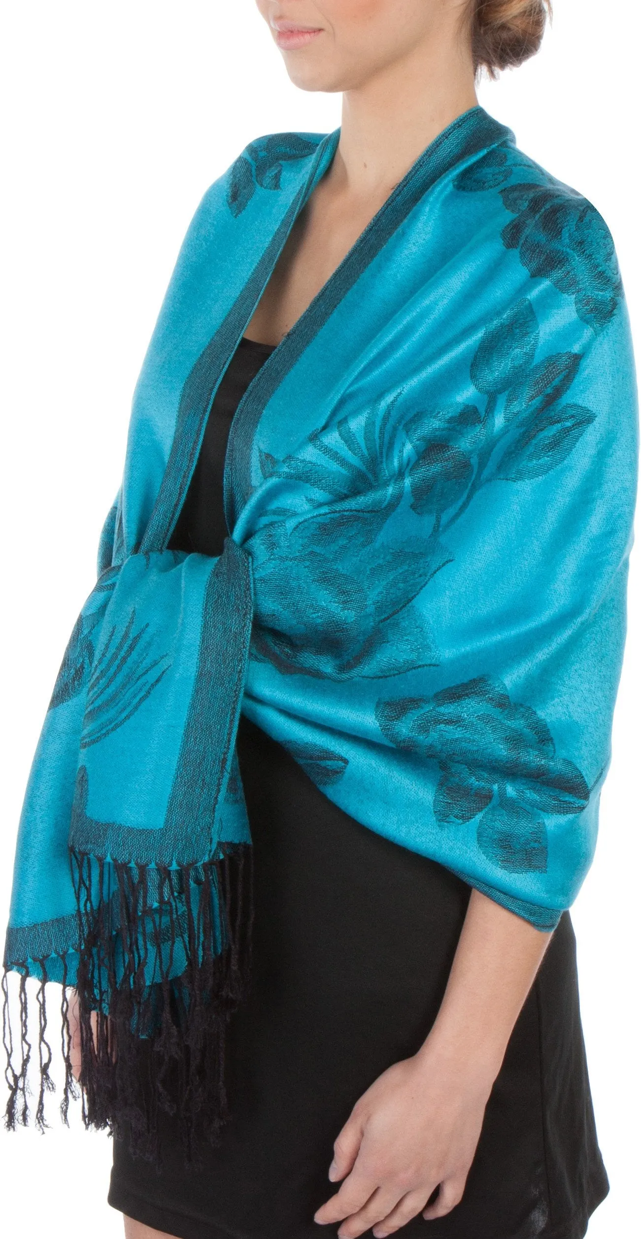 Sakkas Two Tone Rose Pashmina Scarf / Stole / Wrap