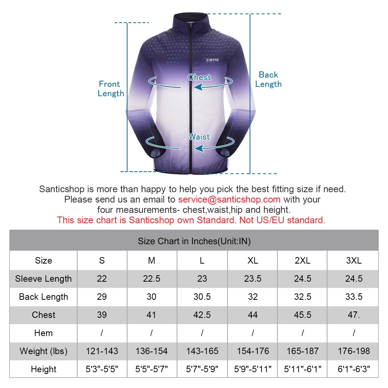 Santic Niro Blue Men Cycling Lightweight Jacket