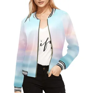 Sea blue sunrise Bomber Jacket for Women