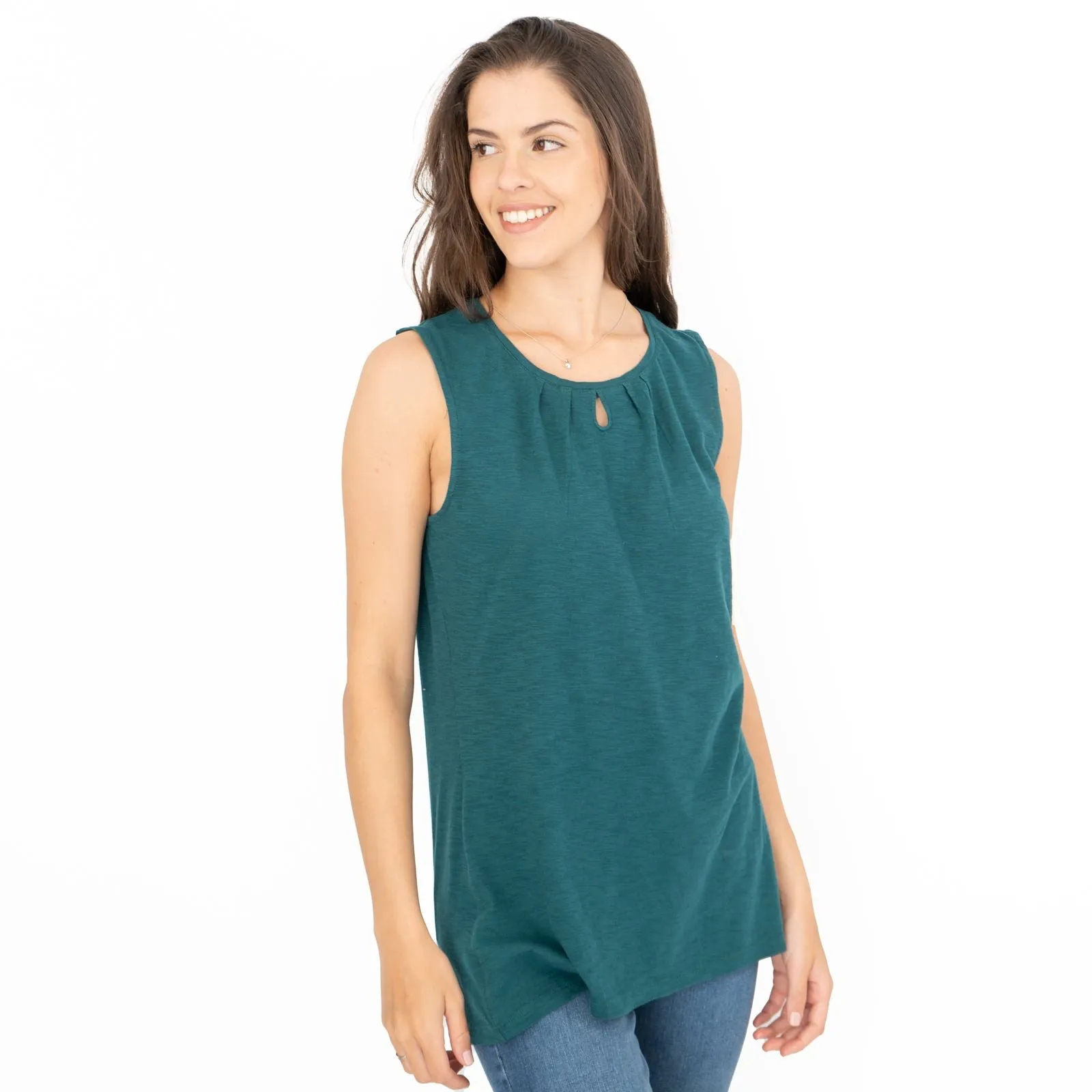 Seasalt Bright Beach Green Keyhole Summer Vest Sleeveless Tops