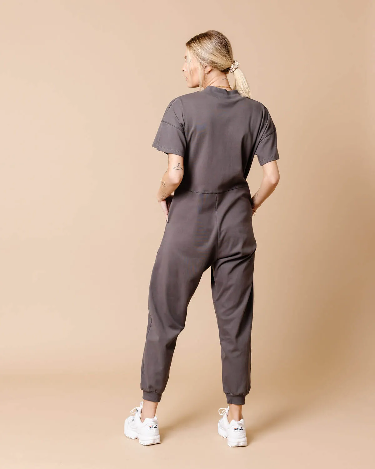 Sienna V-Neck Short Sleeve Jumpsuit | M-3XL