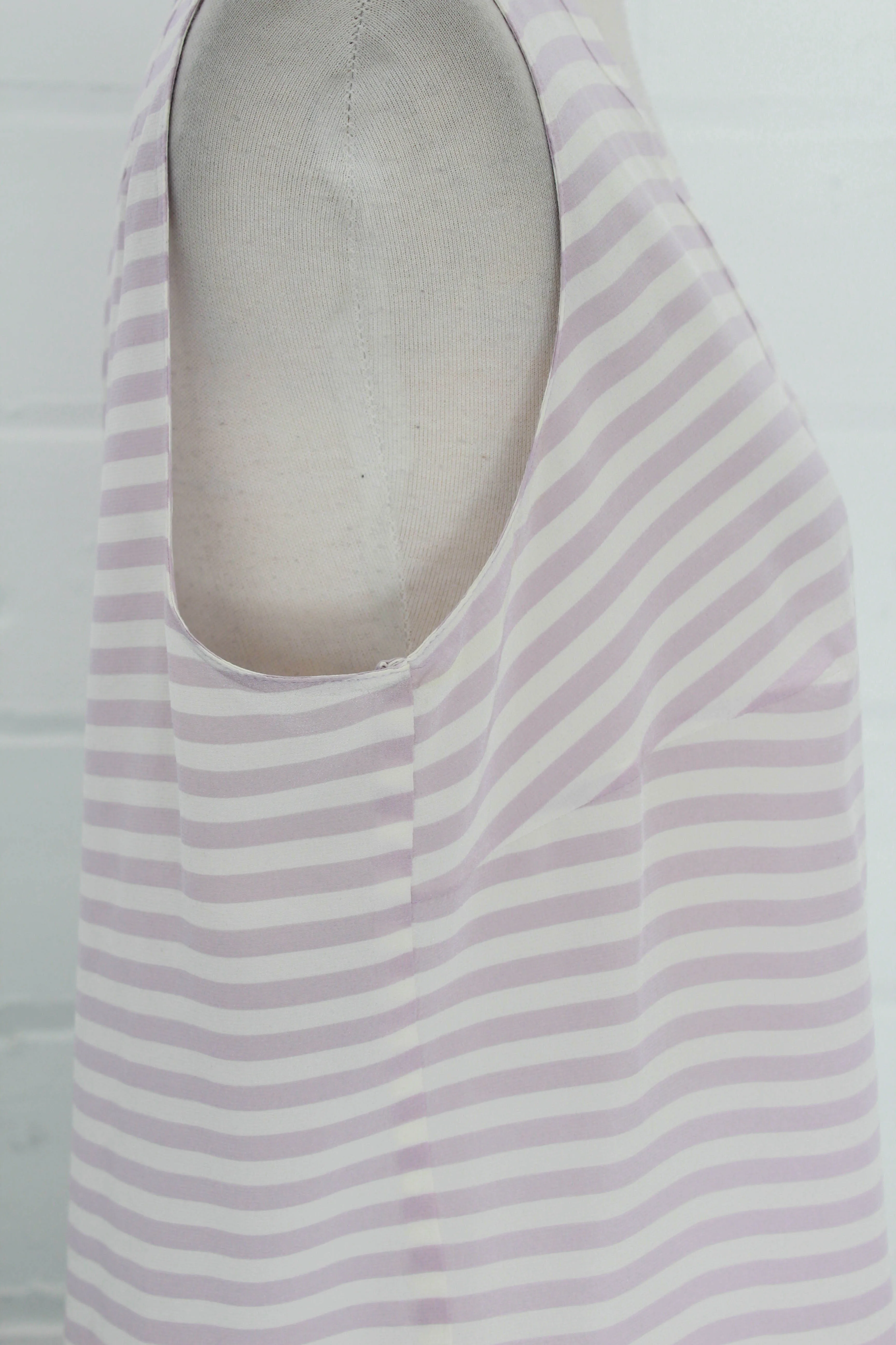 Silk Akris Punto Lilac Striped Tank Top, Large