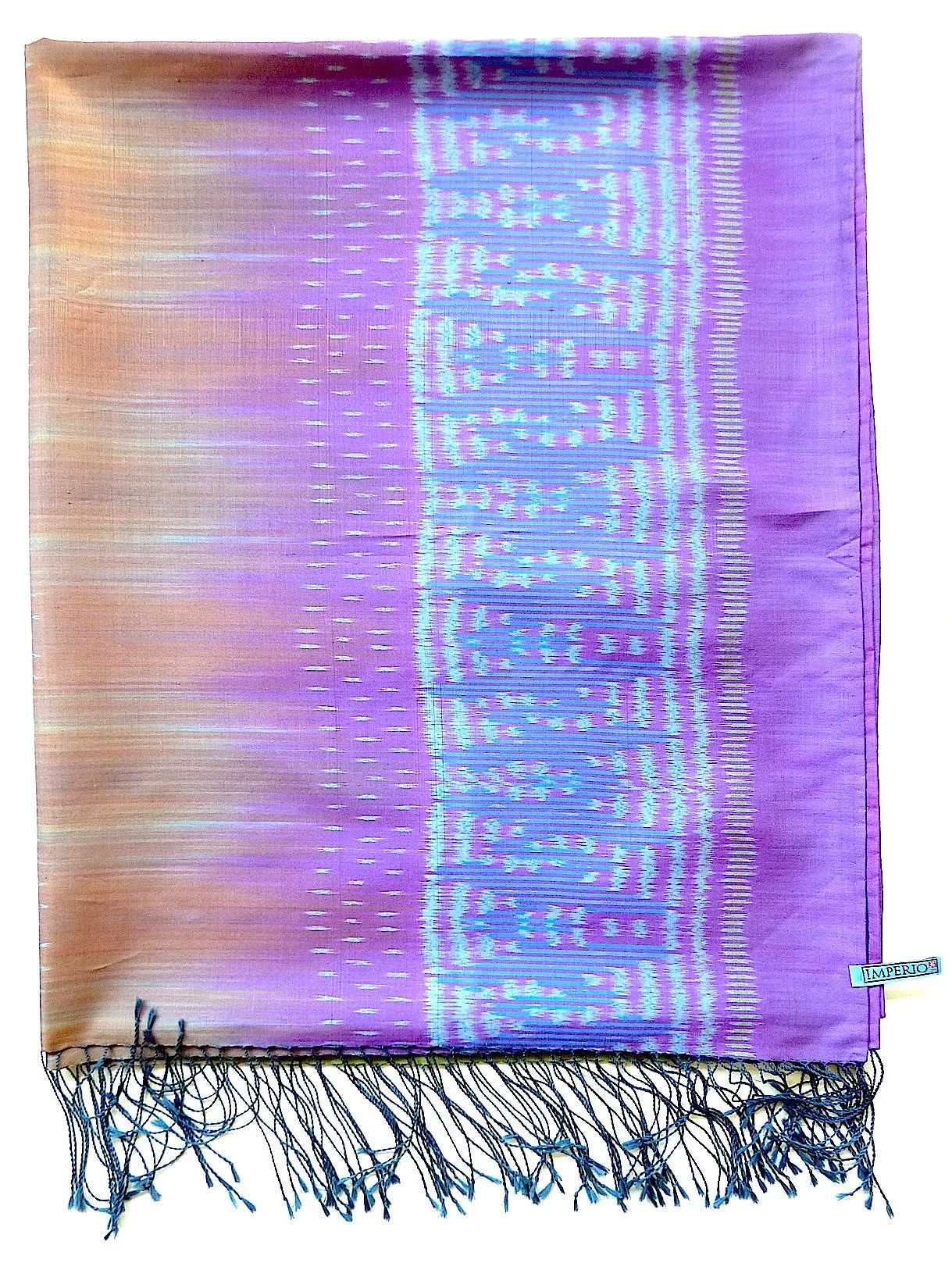 Silk Ikat Shawl Or Throw Amethyst Copper