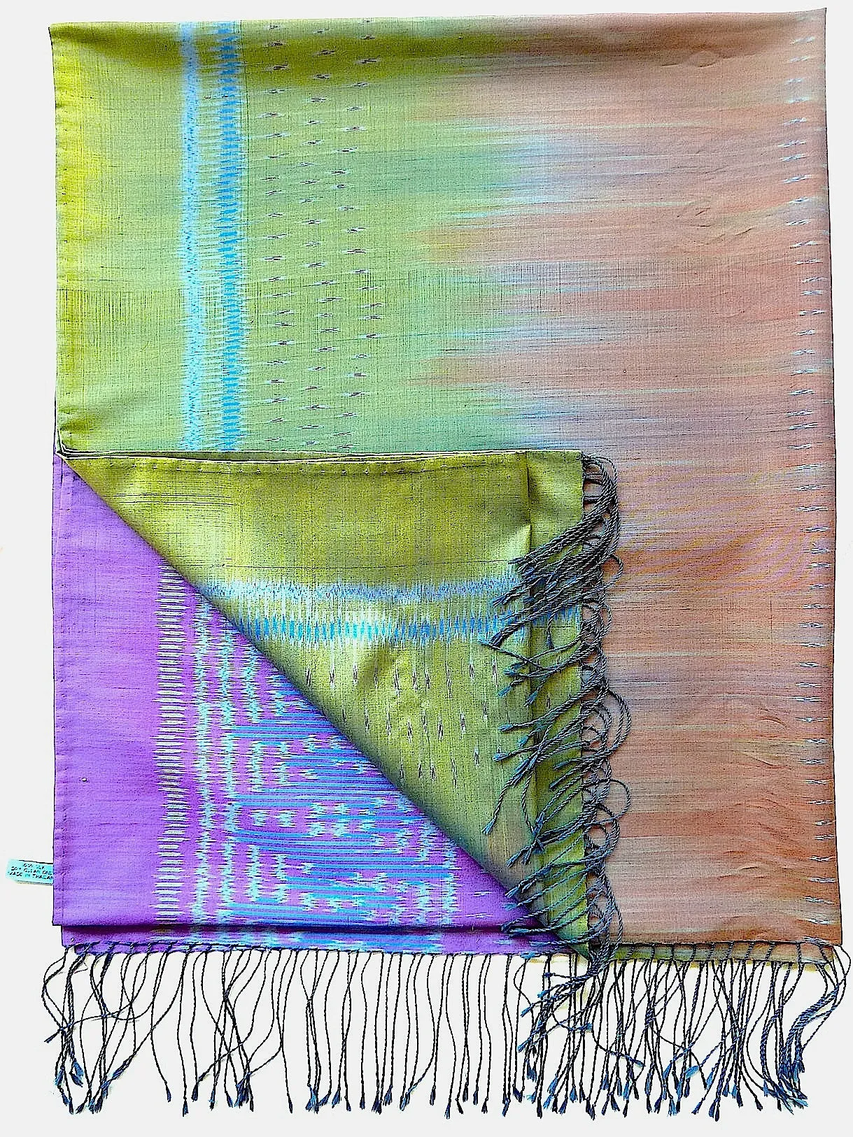 Silk Ikat Shawl Or Throw Amethyst Copper