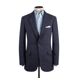 Single Breasted Notch Jacket in Navy Glen Check