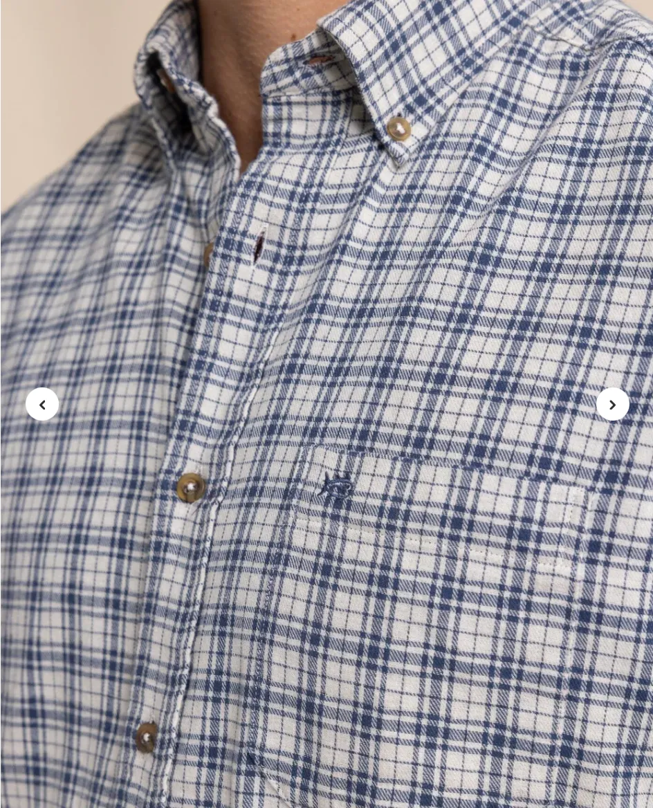 Southern Tide Barnwell Plaid Sportshirt Oatmeal