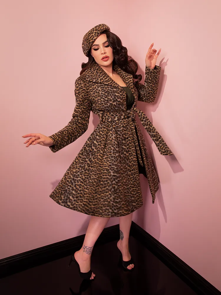 Starlet Swing Coat in Leopard Print - Vixen by Micheline Pitt