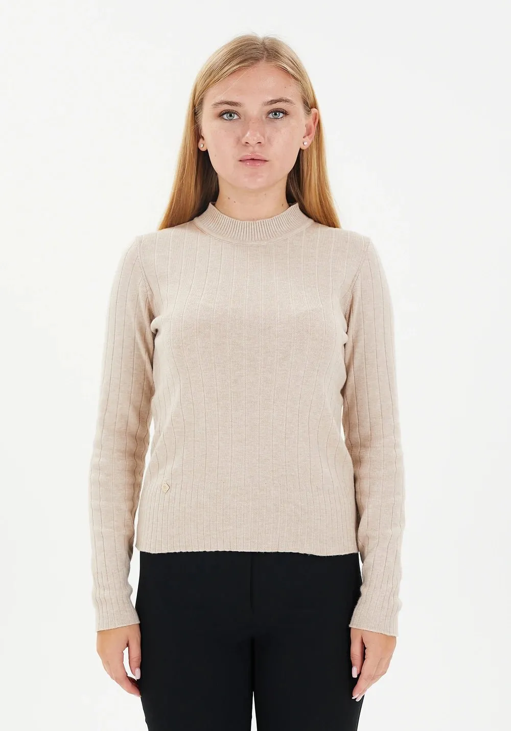 Striped Half Neck Thick Sweater