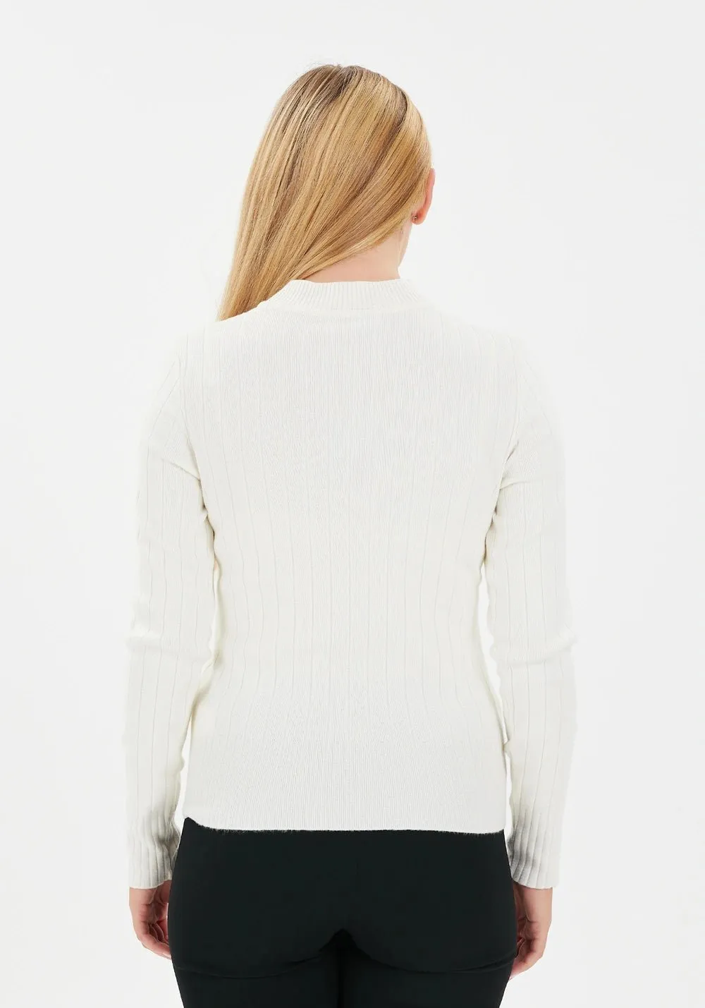 Striped Half Neck Thick Sweater