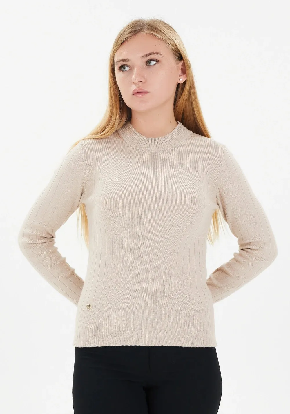 Striped Half Neck Thick Sweater