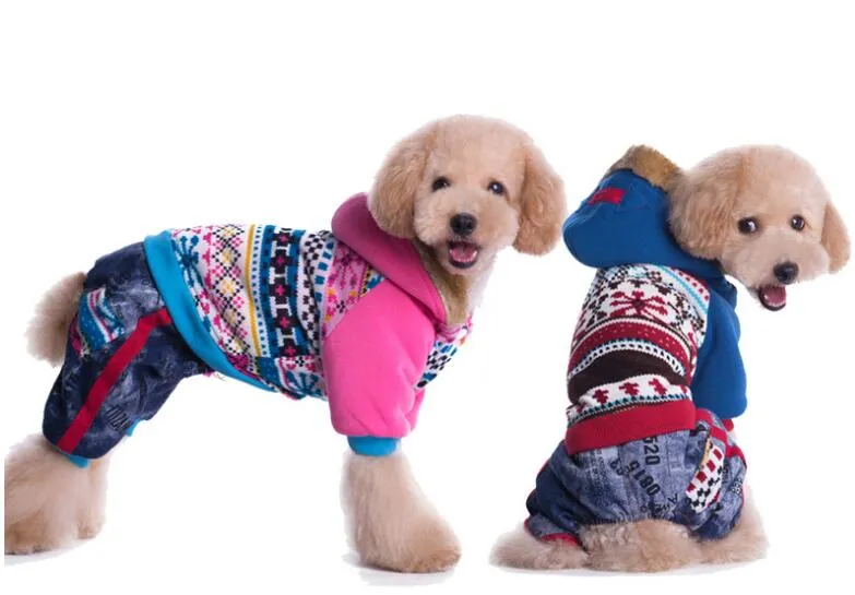 Stylish Pet Dog Warm Clothes Puppy Jumpsuit Hoodies Coat Vest