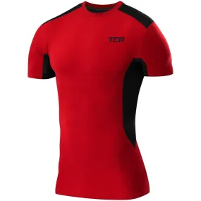 TCA FX Laser Mens Short Sleeve Compression Top - Red