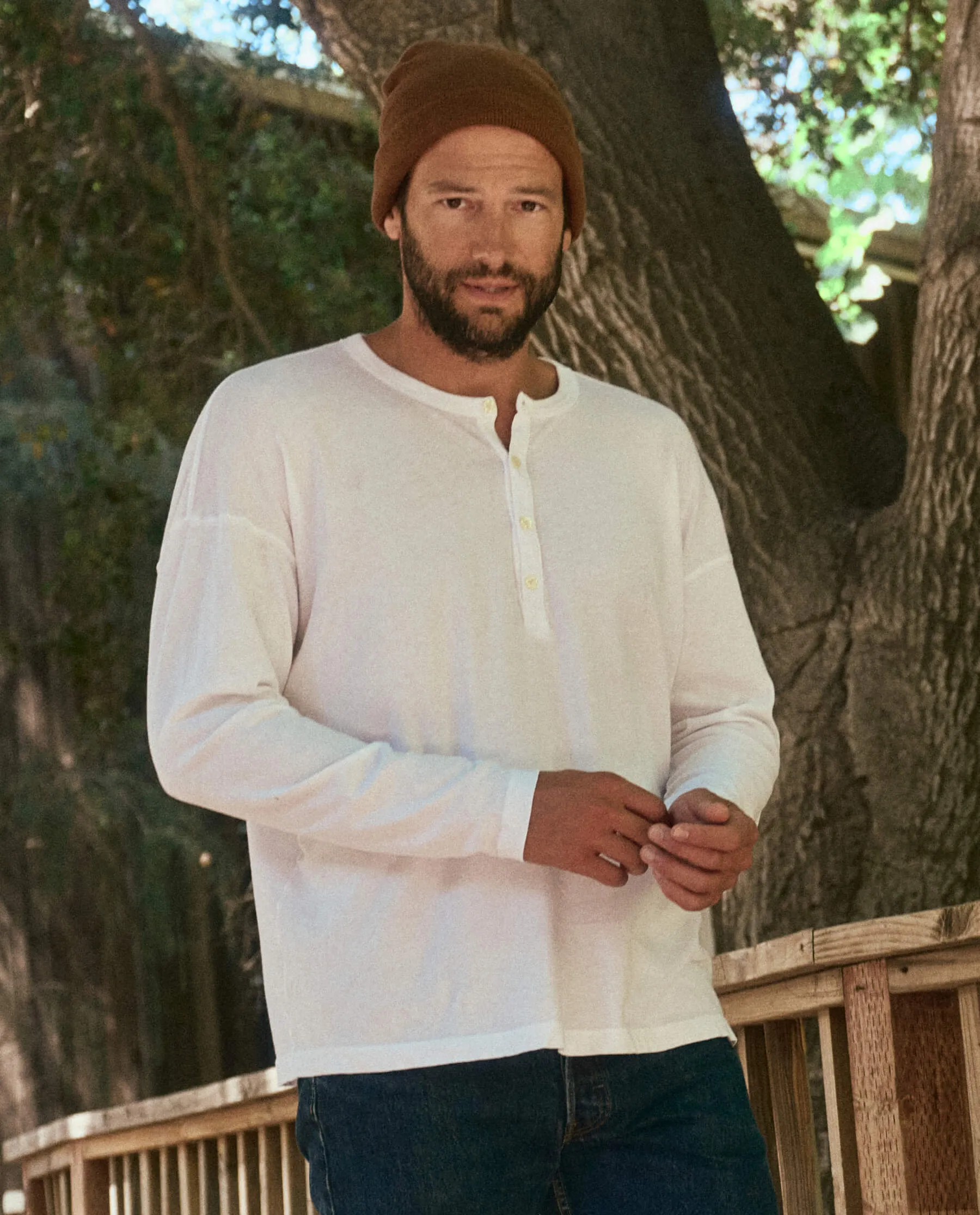 The Men's Boxy Henley. -- True White