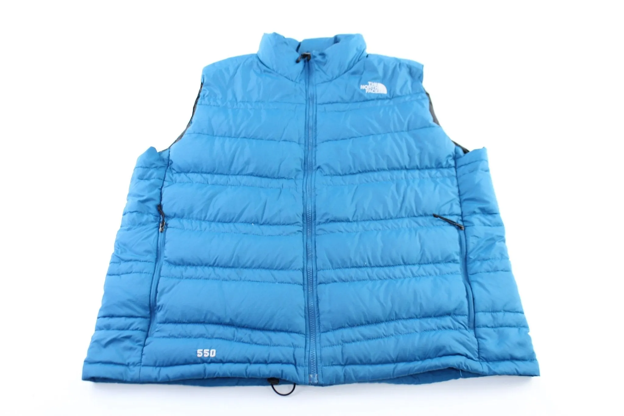 The North Face 550 Embroidered Logo Blue Puffer Vest