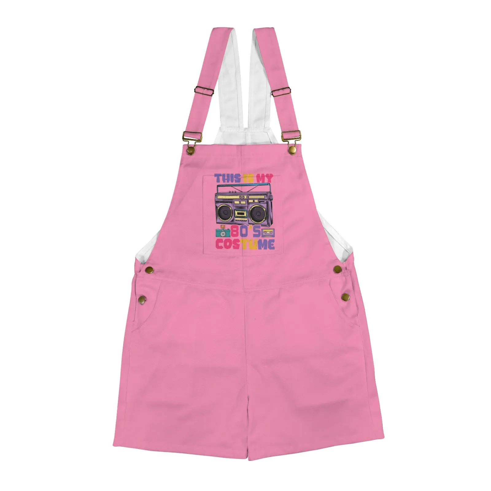 This is my 80's Costume Persian Pink Emerson Easy-Wear Jumpsuit Unisex Shorts Suspender Jumpsuit