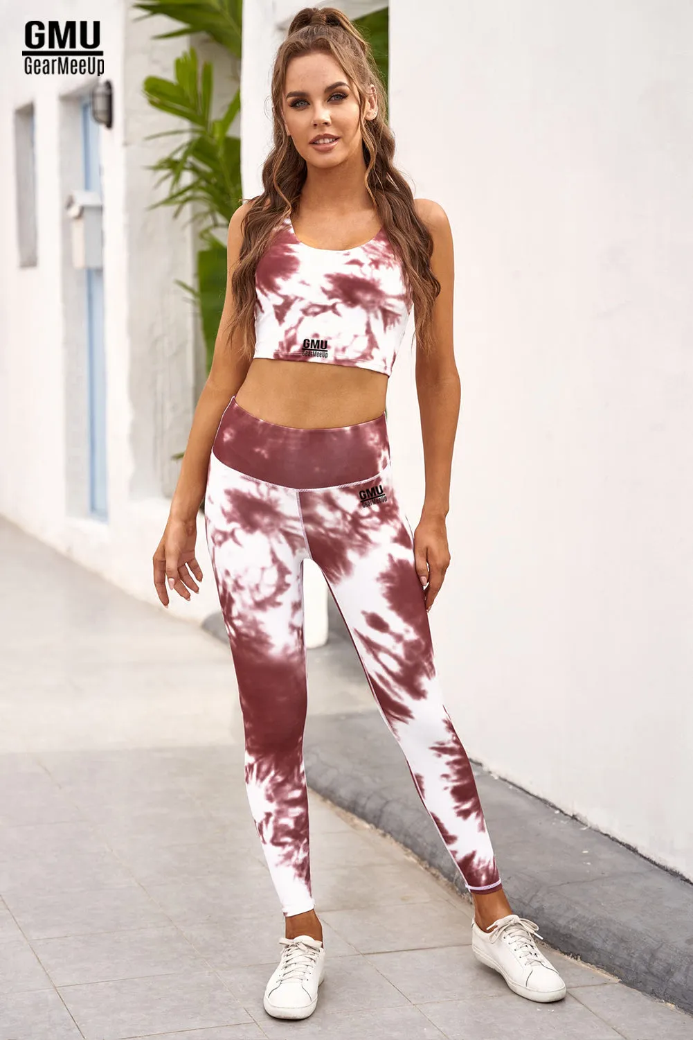 Tie-dye Crop Top and Leggings Set