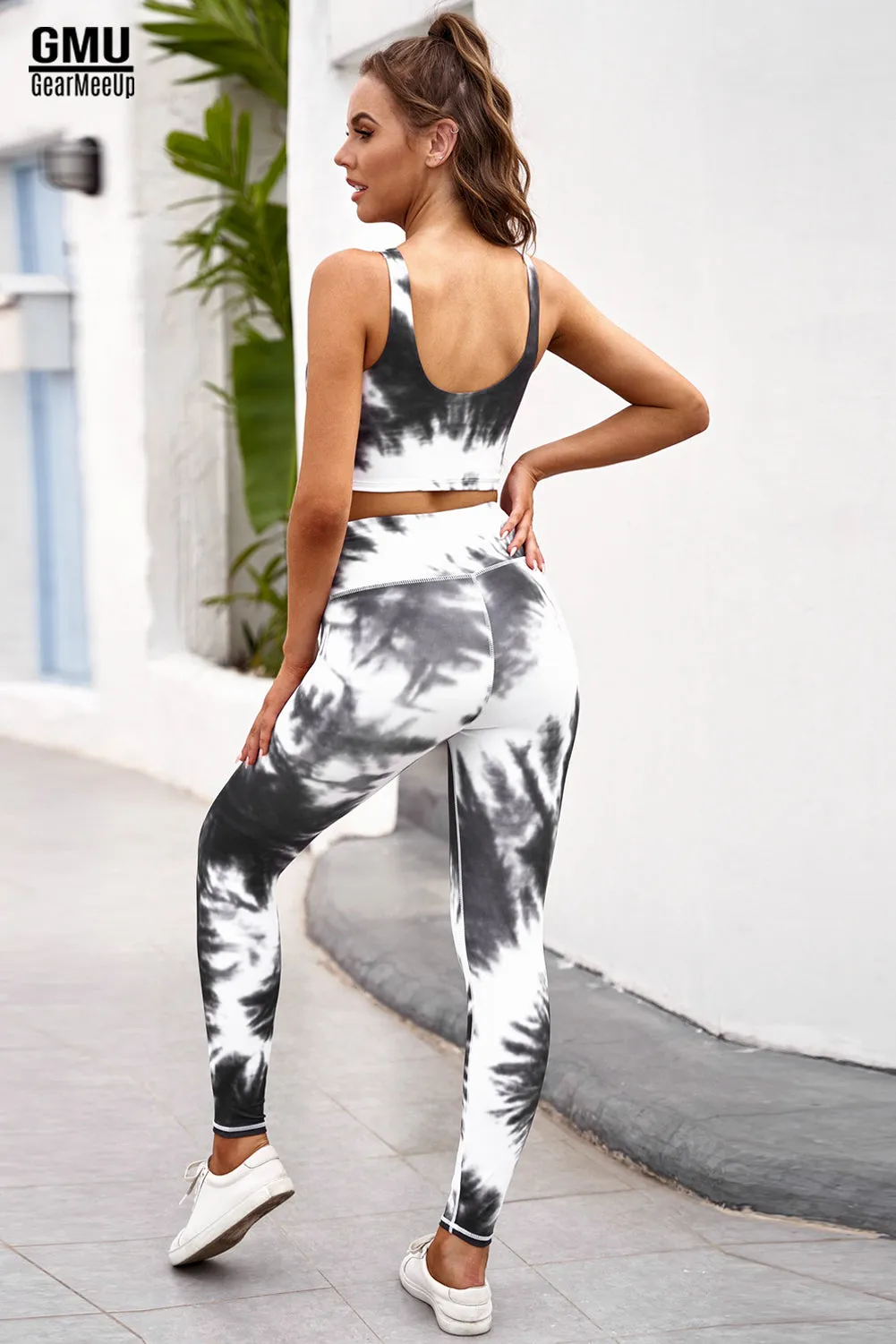 Tie-dye Crop Top and Leggings Set