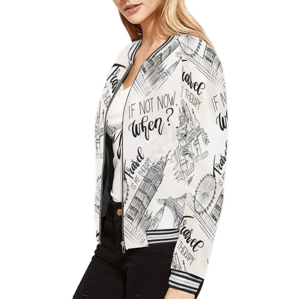 Travel if not now When awd1120 Bomber Jacket for Women