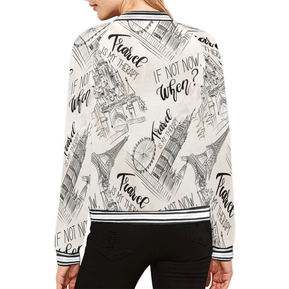 Travel if not now When awd1120 Bomber Jacket for Women