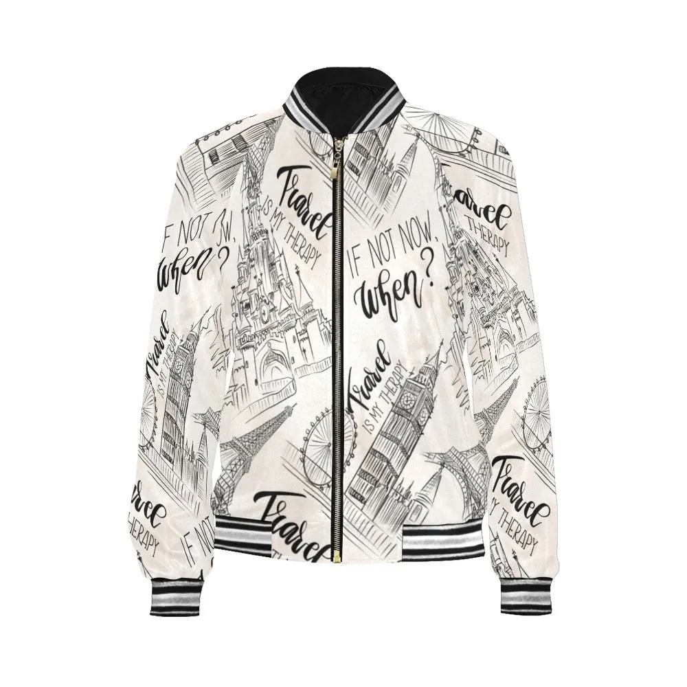 Travel if not now When awd1120 Bomber Jacket for Women