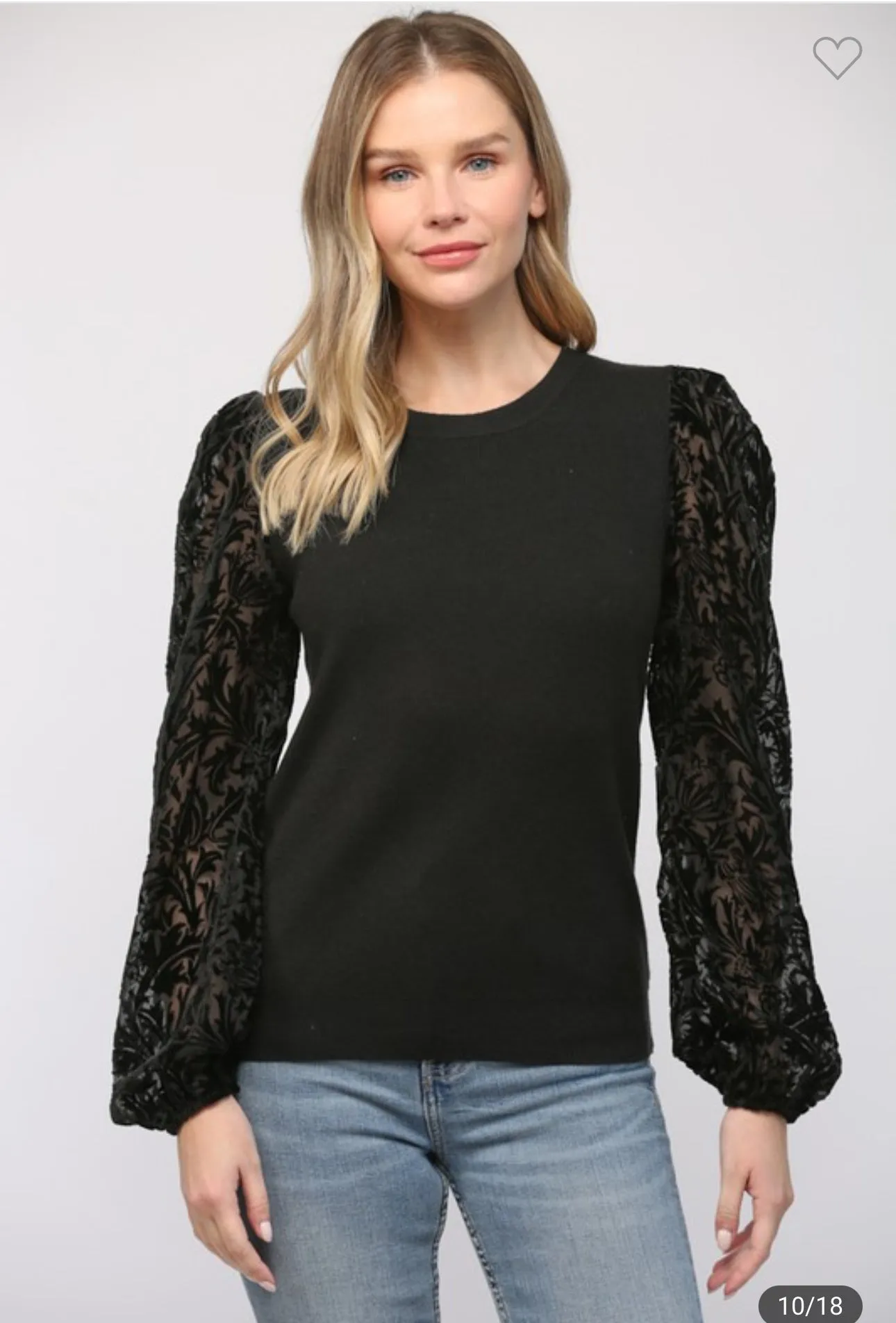 Venti Velvet Contrast Sweater