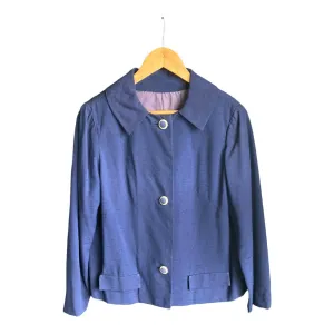 Vintage Navy Long Sleeved Jacket UK Size 16