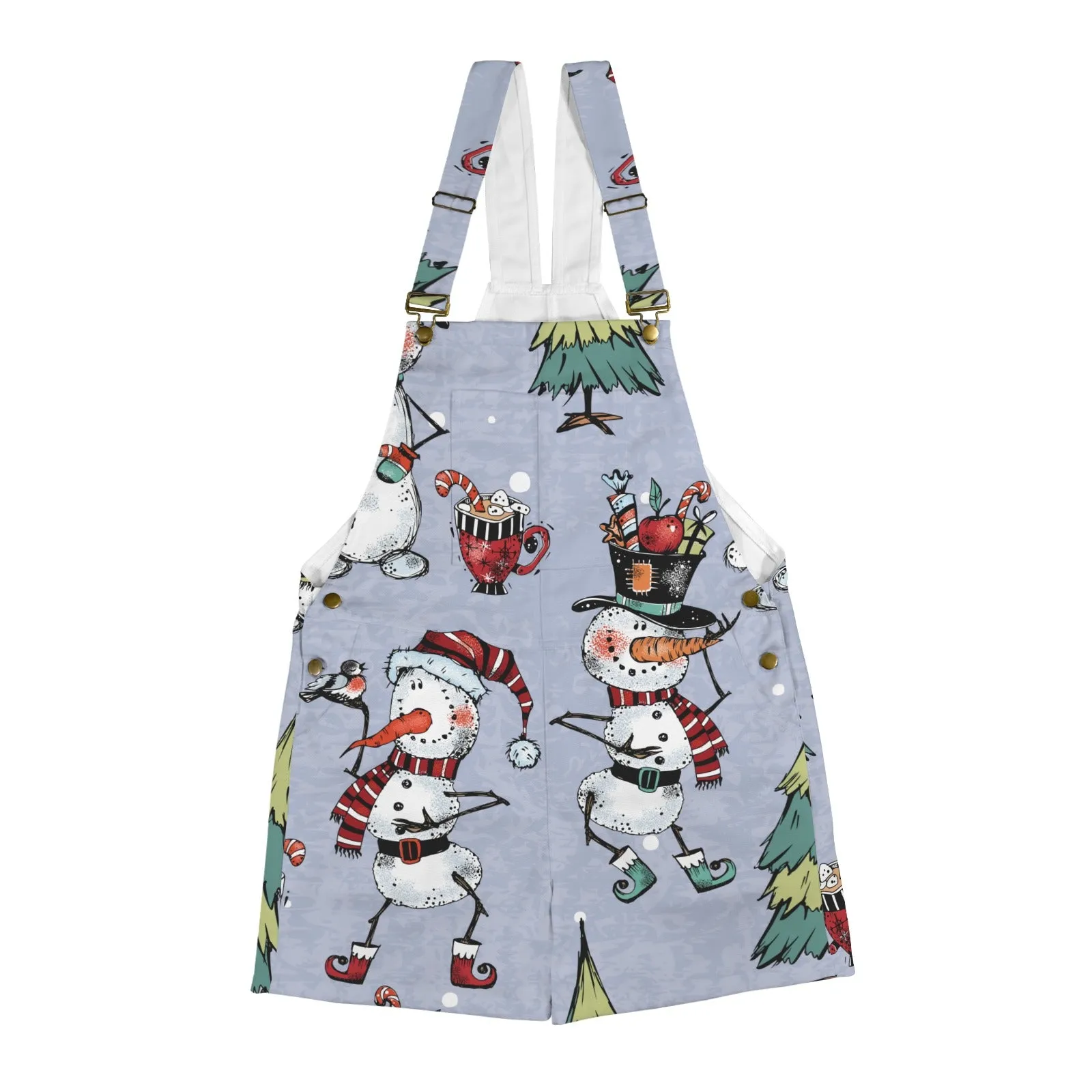 whimsical snowmen Emerson Easy-Wear Jumpsuit Unisex Shorts Suspender Jumpsuit