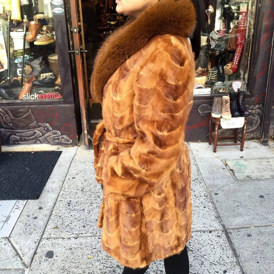 Winter Fur Women's Whiskey 3/4 Mink Fur Coat