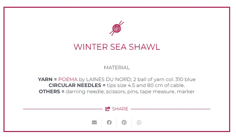 WINTER SEA SHAWL KIT